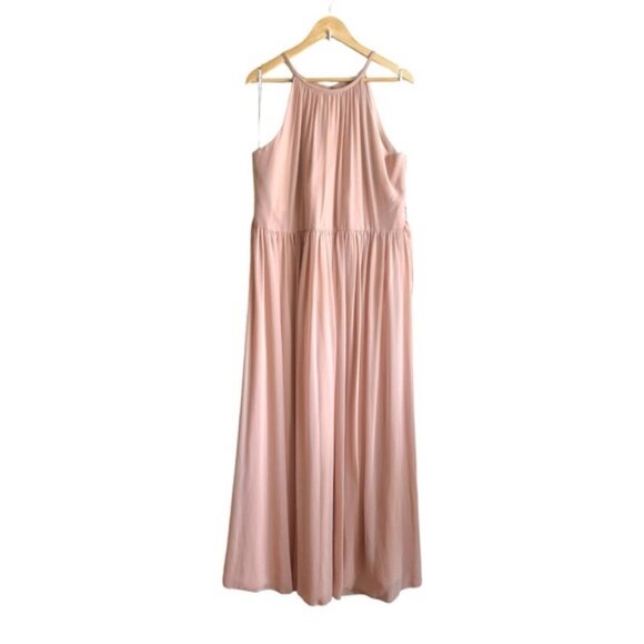 Monique Lhuillier Daniela Gown Size 22 Blush Pink Bridesmaid - Picture 13 of 14
